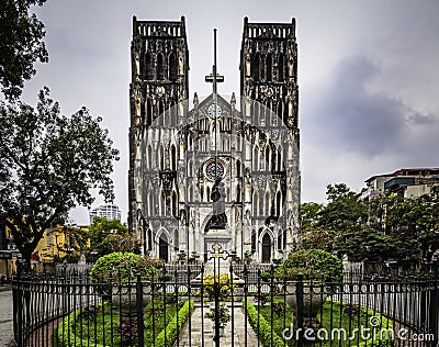 St. Joseph`s Cathedral; Hanoi, Vietnam Stock Photo